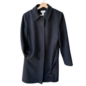 Covington Peacoat Jacket Wool Charcoal Gray Button Side4 Hem Business Preppy 12